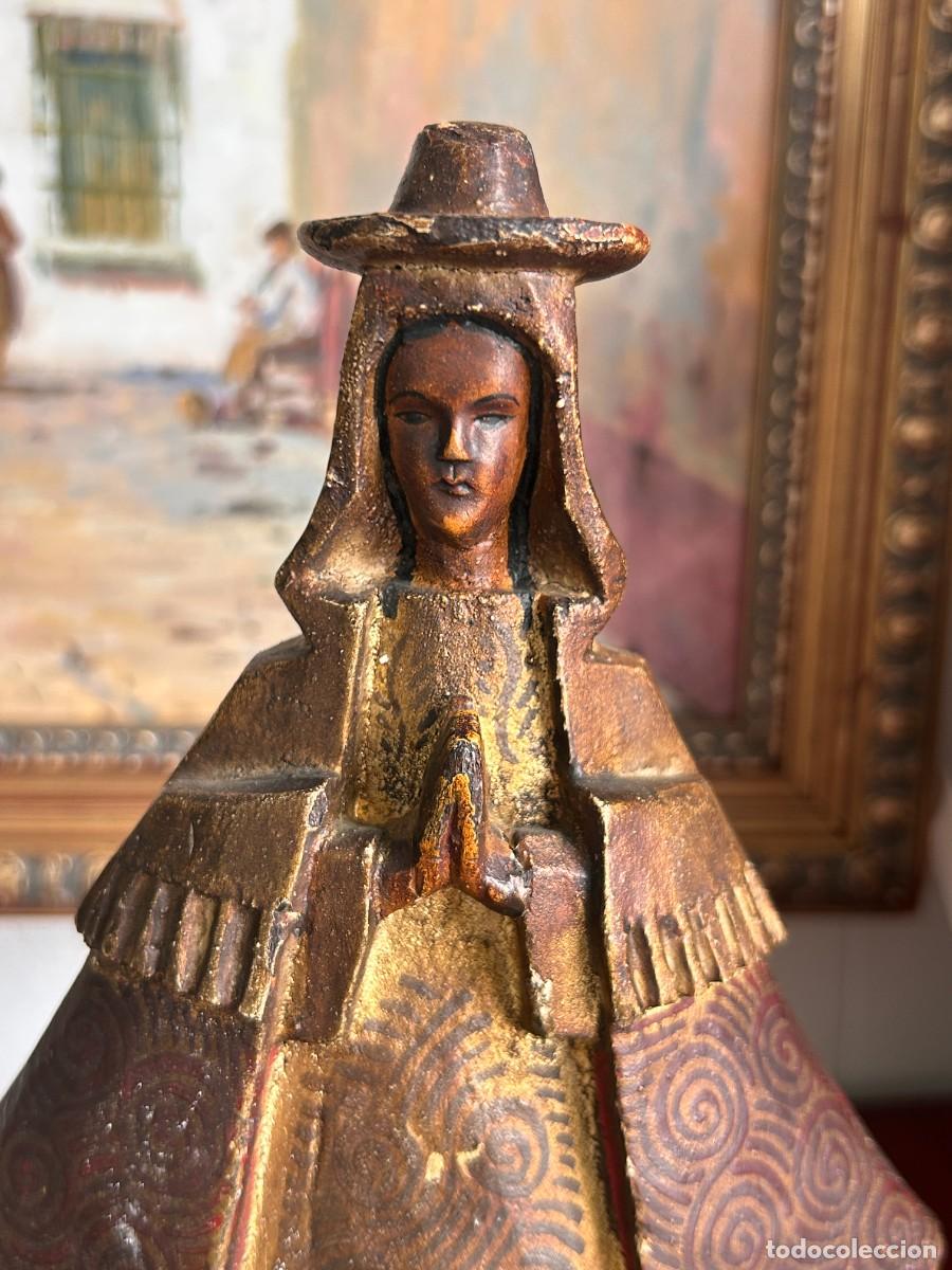 Vintage: Figura de madera Virgen - Foto 8