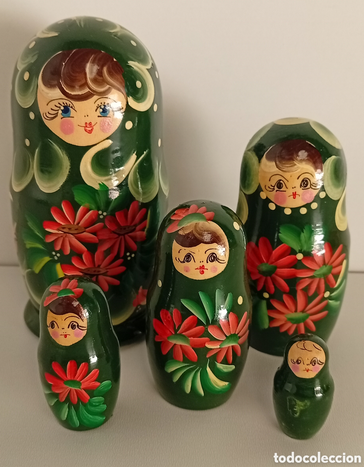 Vintage: CONJUNTO DE MU&Ntilde;ECAS RUSAS O MATRIOSKA