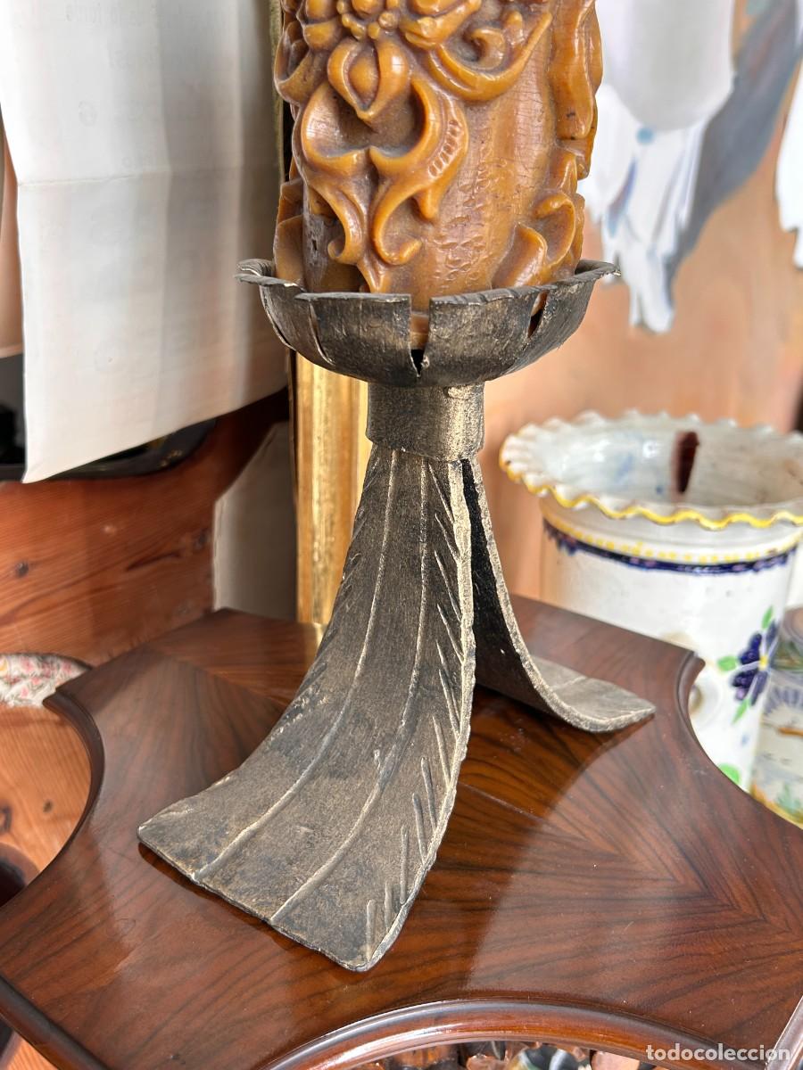 Vintage: Vel&oacute;n con portavelas metal - Foto 3