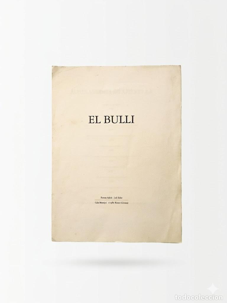 Vintage: Men&uacute; restaurante Bulli (1995) Muy escaso solo 109