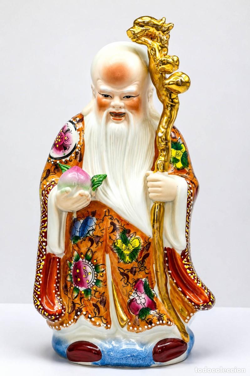 Vintage: Estatuilla Dios de la Longevidad. Altura 28 cn