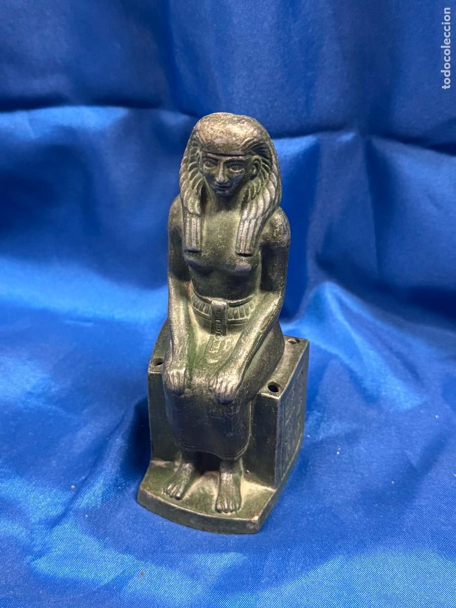 Vintage: INTERESANTE ESCULTURA MET&Aacute;LICA DE SPHINX O DEIDAD EGIPCIA VINTAGE - SE JUNTABA COMO PISAPAPELES CON