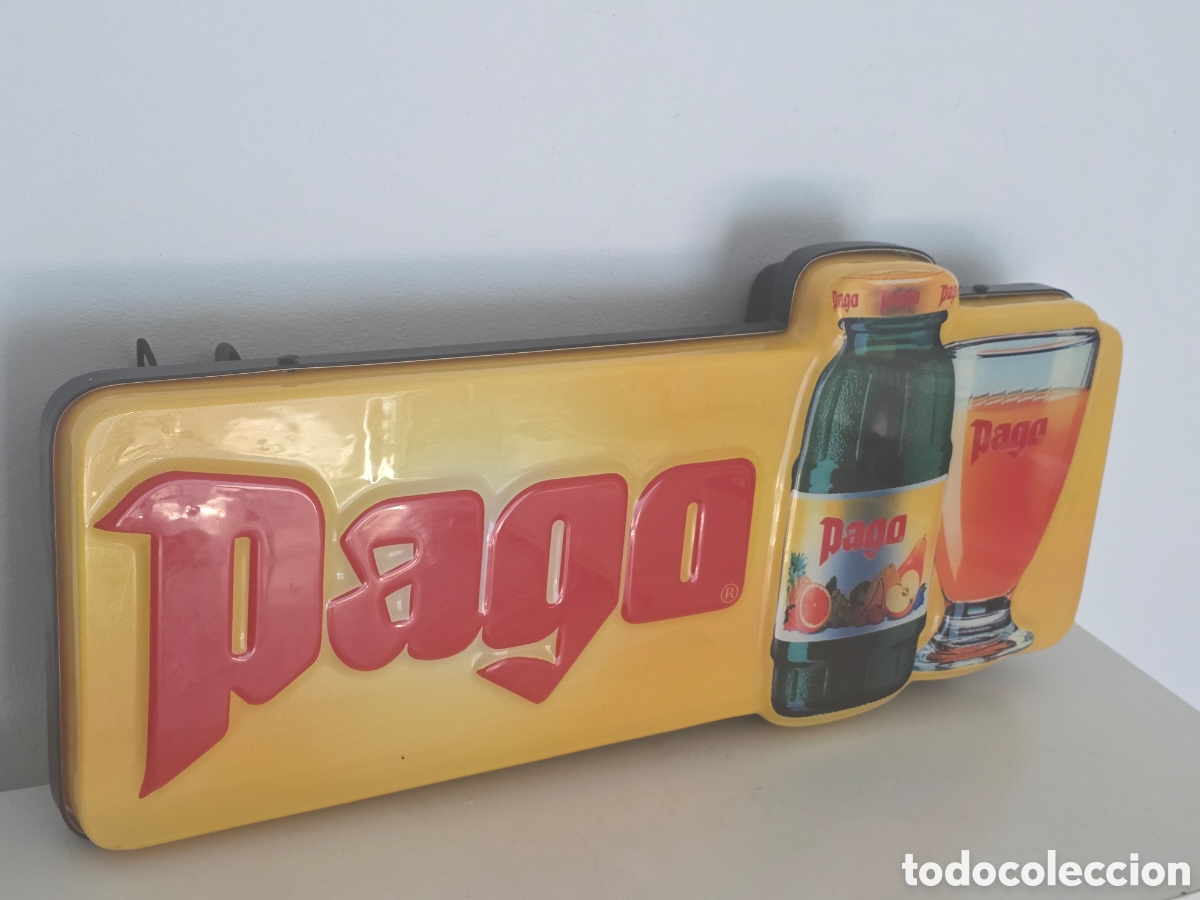 Vintage: Cartel luminoso Pago vintage original a&ntilde;os 90