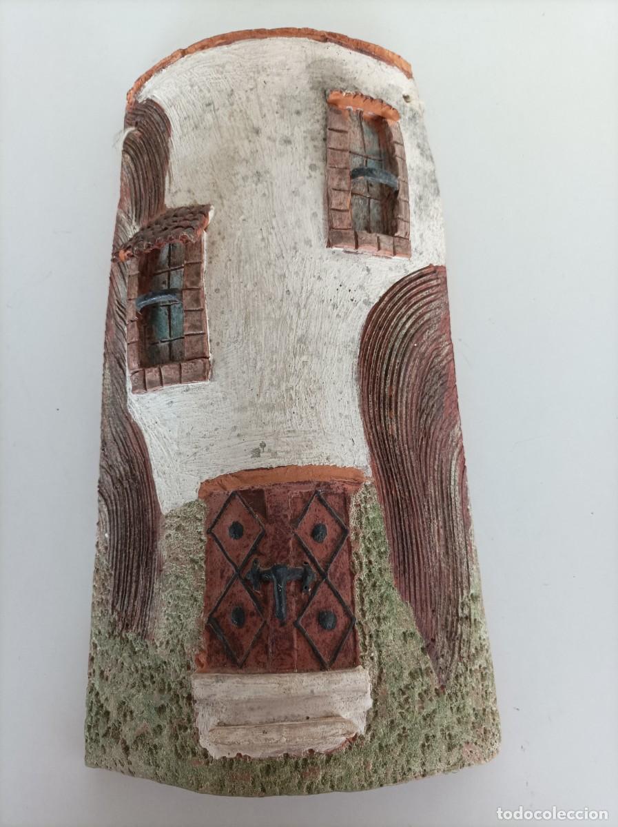 Vintage: Teja decorada relieve terracota