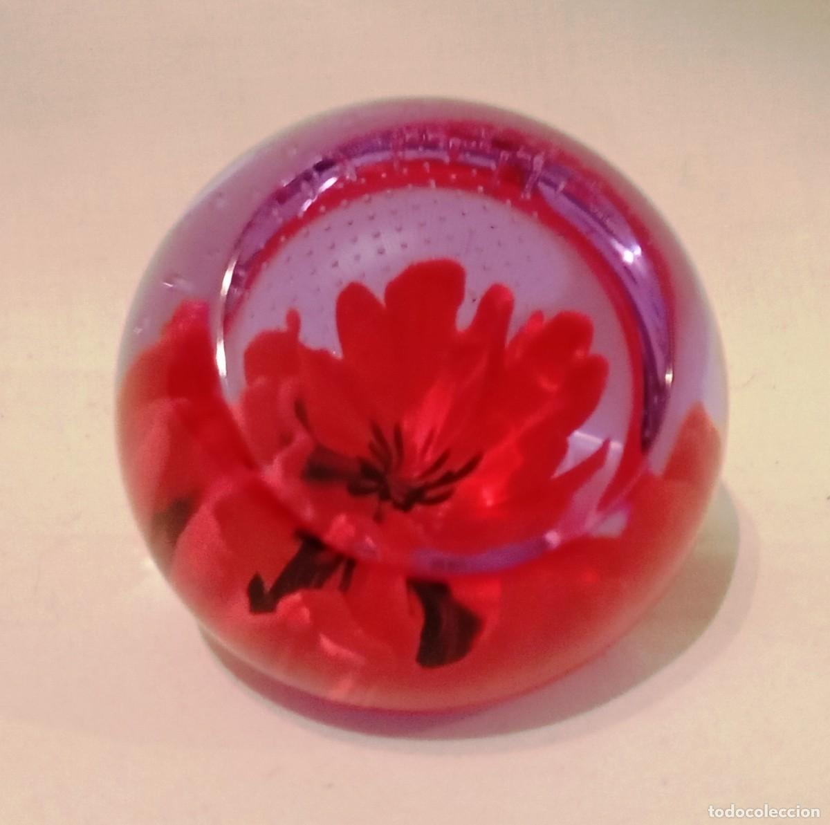 Vintage: Pisapapeles Caithness Glass Amapola