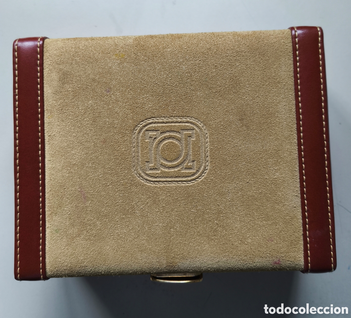 Vintage: Joyero de mesa vintage de piel y ante