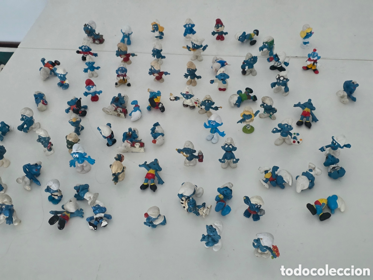 Vintage: Lote 70 Pitufos Peyo Schleich a&ntilde;os 80 vintage