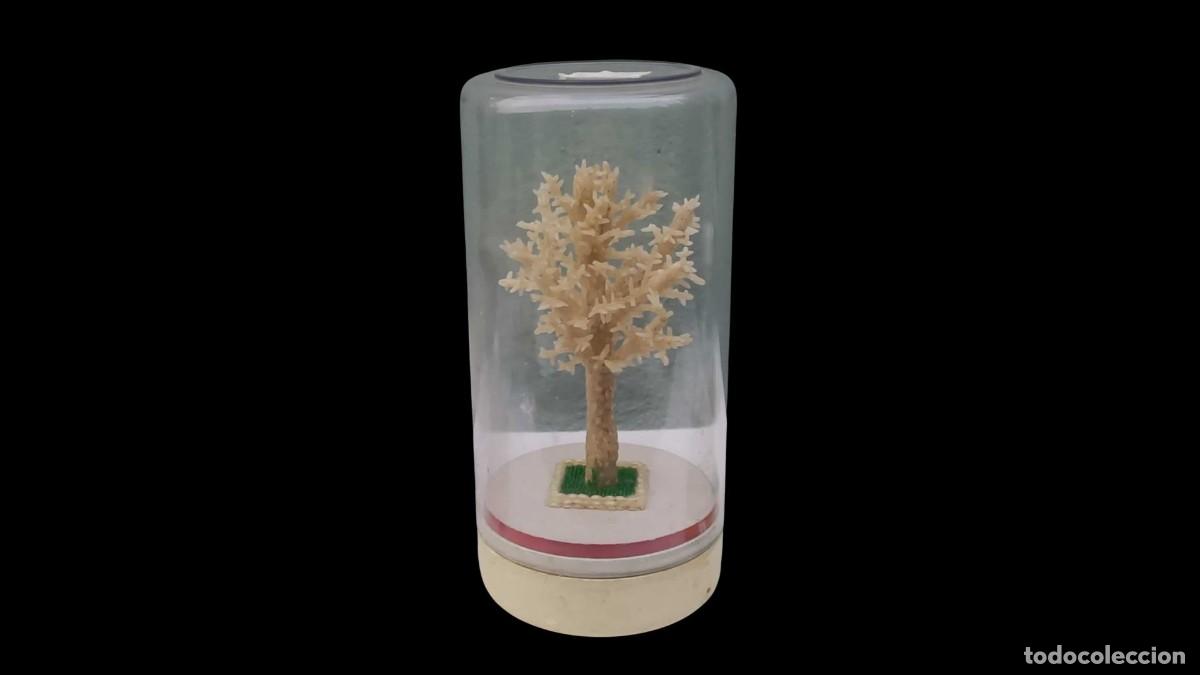 Vintage: Gran Frasco con Diorama de Arroz &ndash; &Aacute;rbol Grande sobre C&eacute;sped Verde &ndash; Vintage A&ntilde;os 70/80