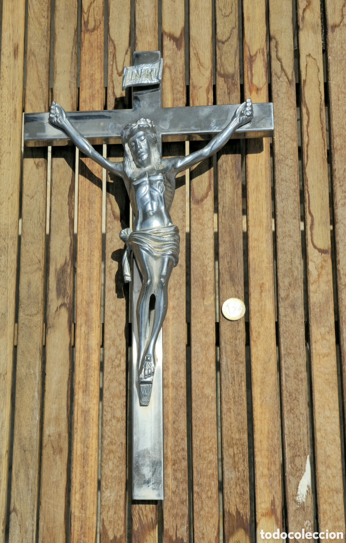 Vintage: Crucifijo acero inoxidable