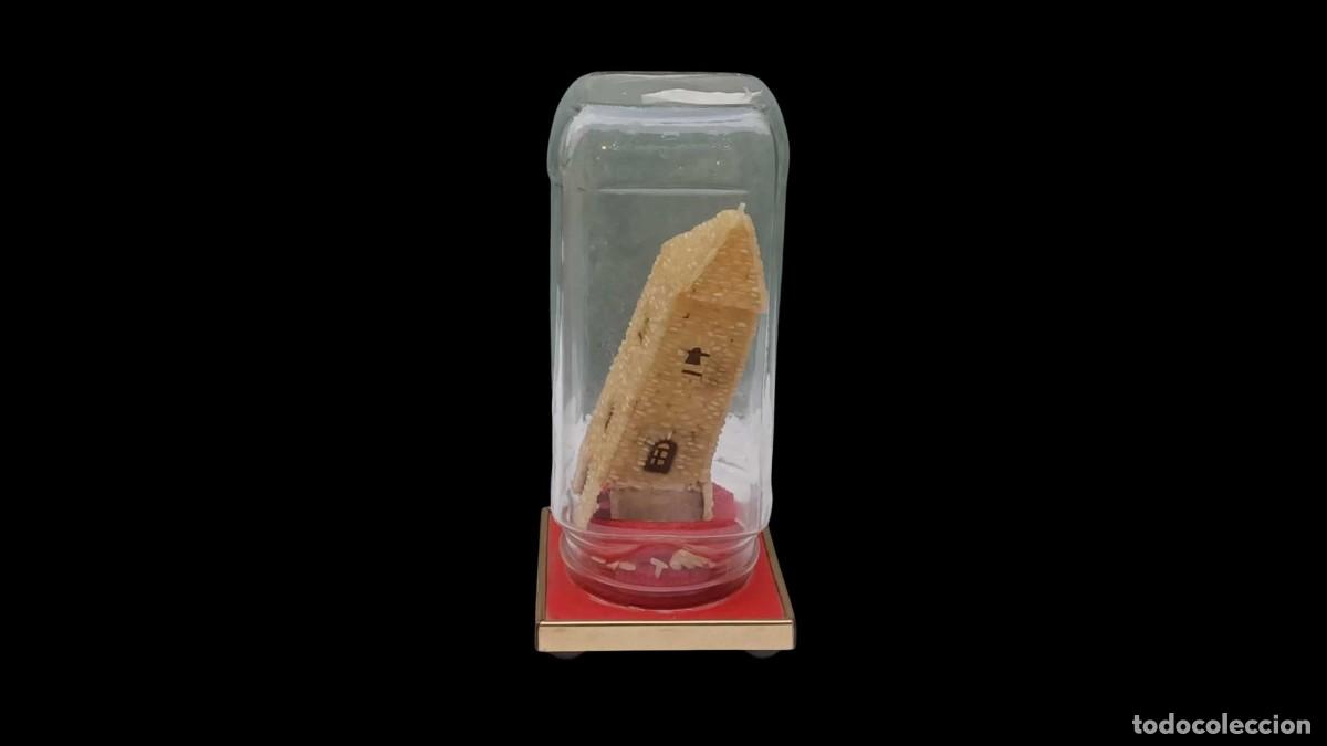 Vintage: Torre de Arroz sobre Peana Roja con Bordillo Dorado &ndash; Vintage A&ntilde;os 70/80, Para Restaurar