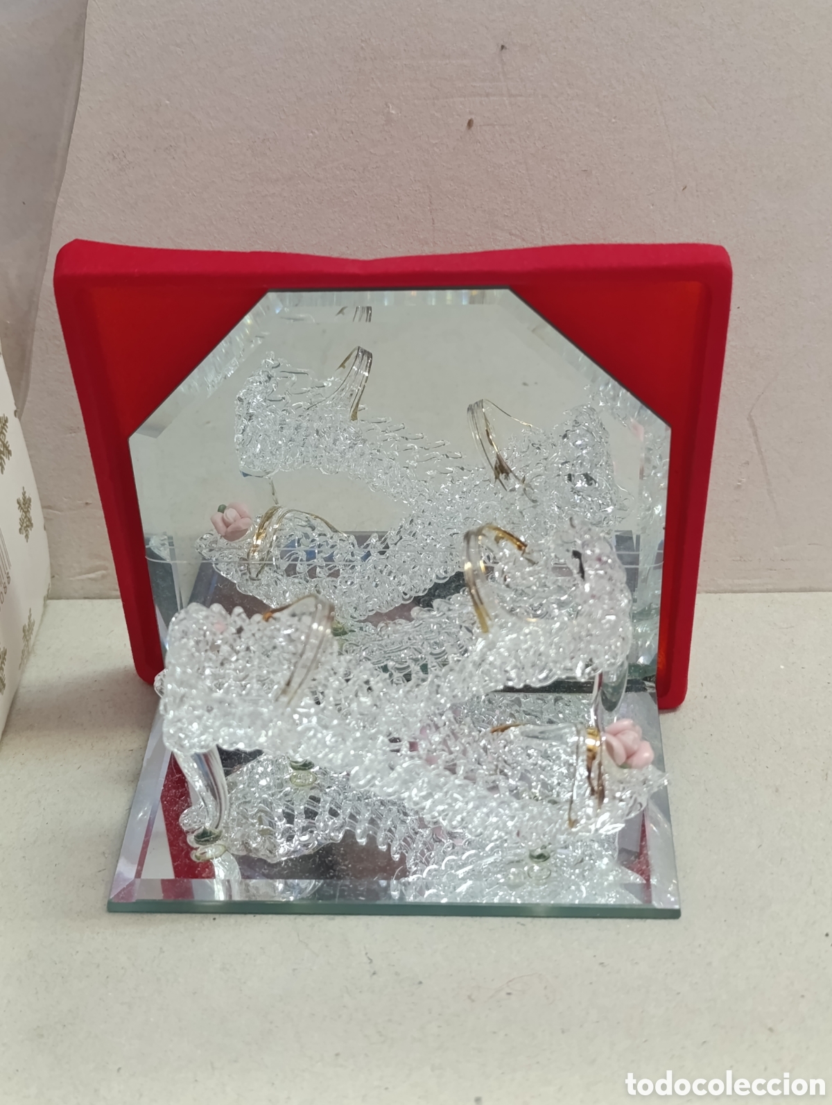 Vintage: PIEZA DECORATIVA DE CRISTAL REPRESENTANDO ZAPATOS.