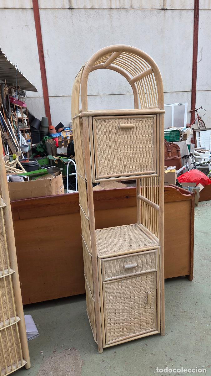 Vintage: mueble de ca&ntilde;a de bambu vintage