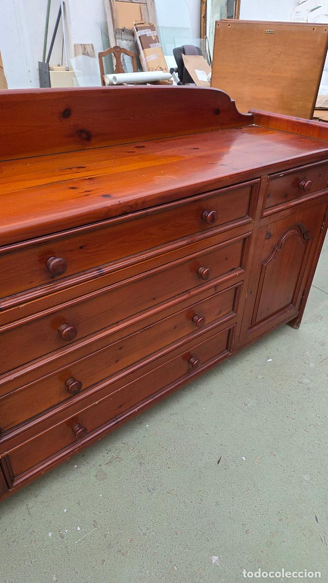 Vintage: taquillon de madera de pino rija - Foto 4