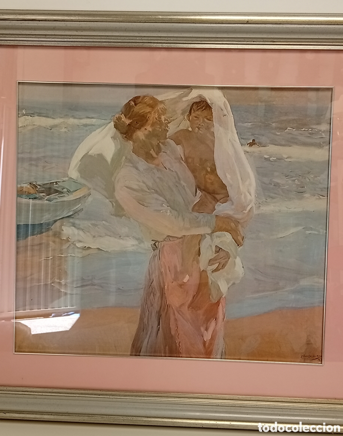 Vintage: CUADRO SALIENDO DEL BA&Ntilde;O JOAQU&Iacute;N SOROLLA - Foto 2