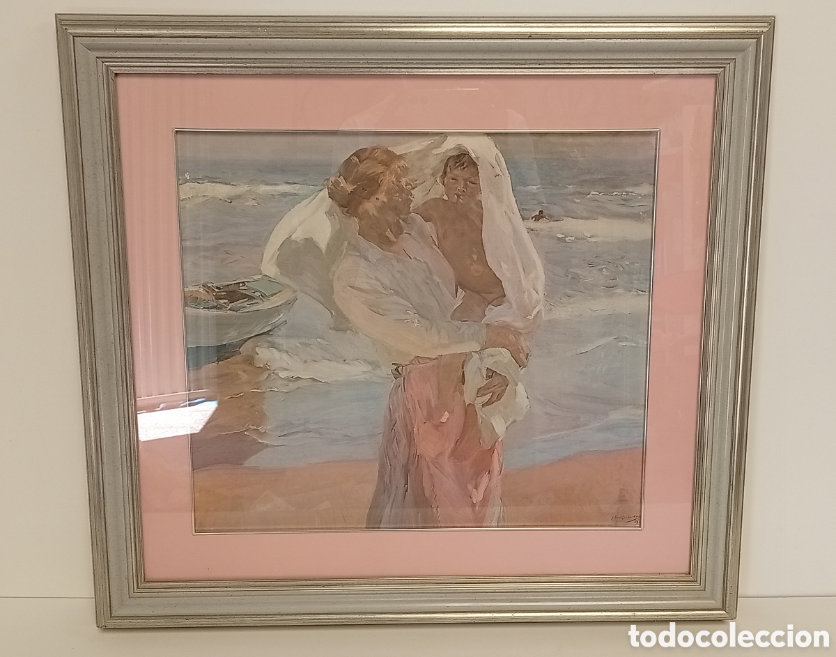 Vintage: CUADRO SALIENDO DEL BA&Ntilde;O JOAQU&Iacute;N SOROLLA