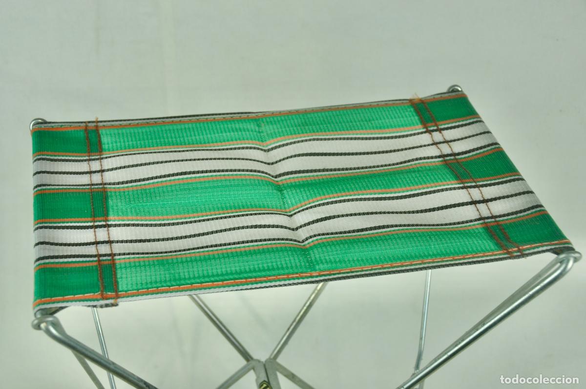 Vintage: Silla camping plegable verde y blanca - Foto 2