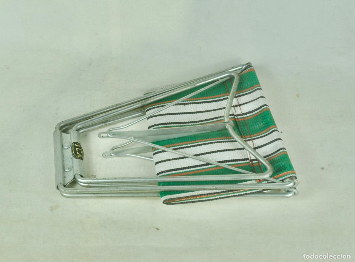 Vintage: Silla camping plegable verde y blanca - Foto 6