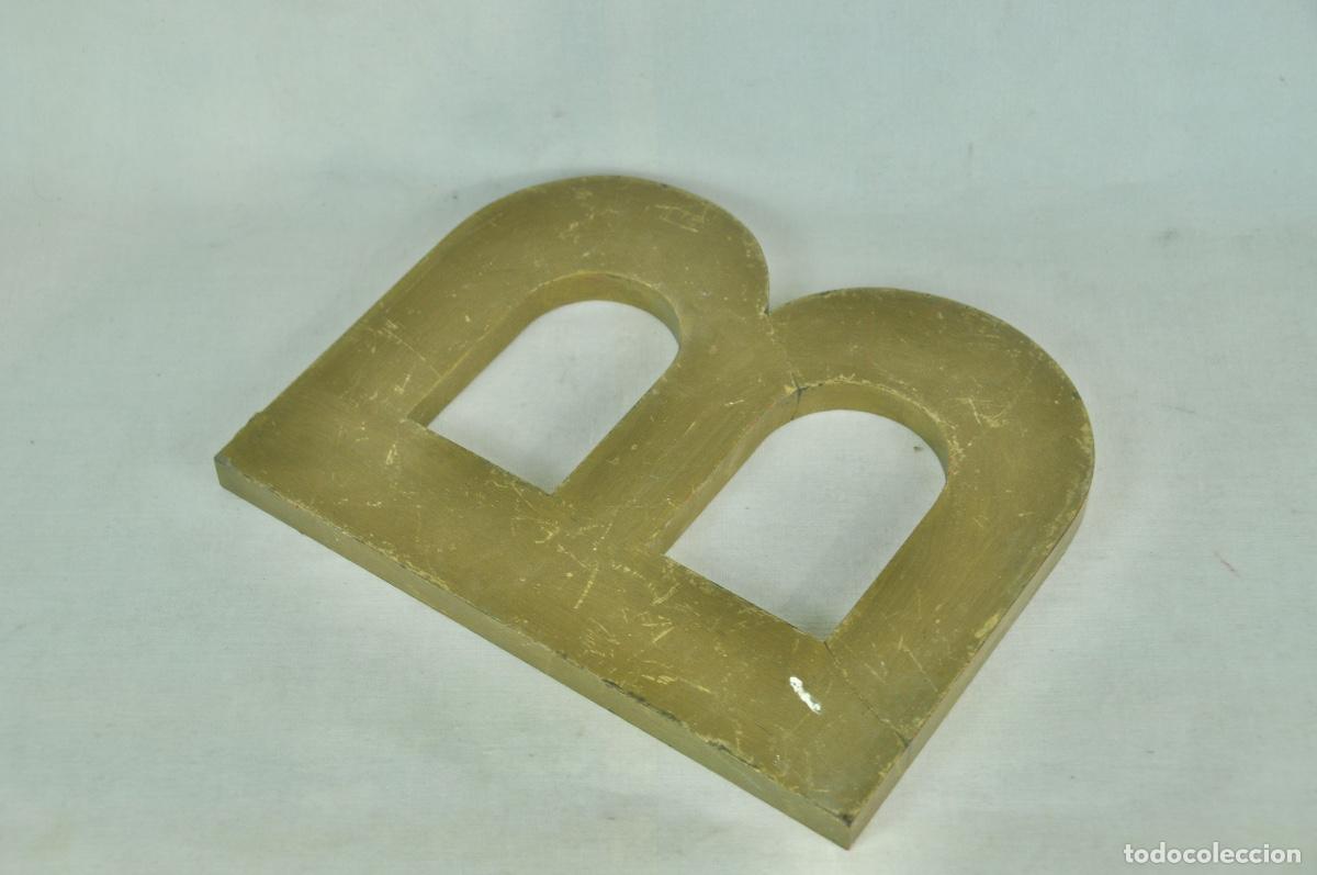 Vintage: Letra B dorada cartel comercial - Foto 5