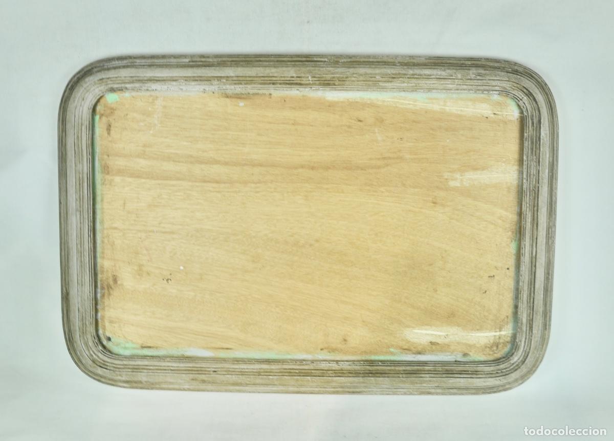 Vintage: Marco para espejo pintado de gris