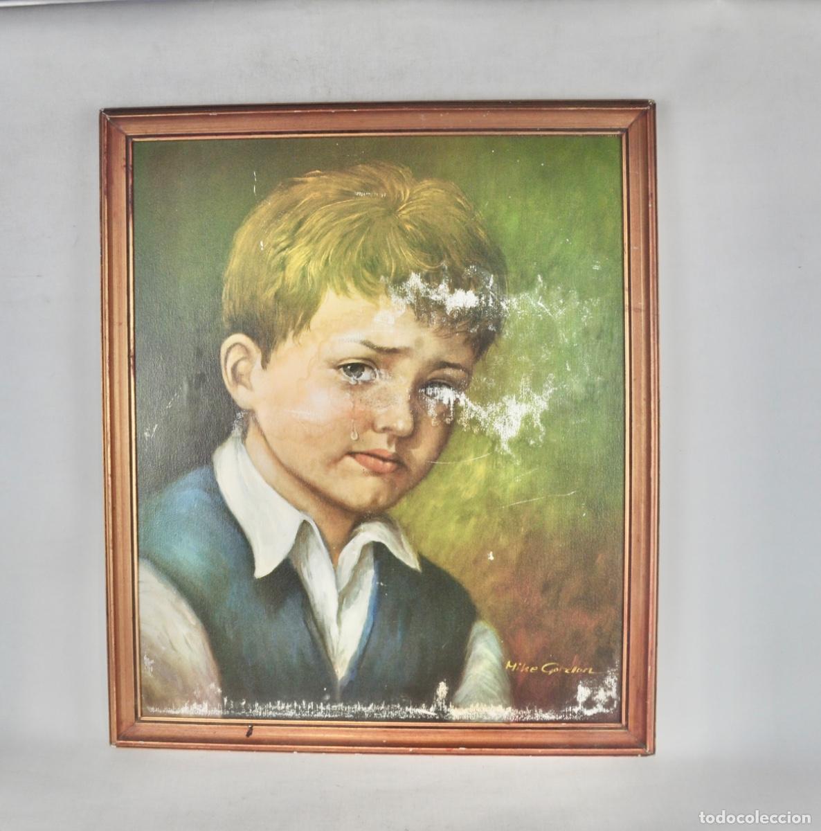 Vintage: Cuadro ni&ntilde;o llorando
