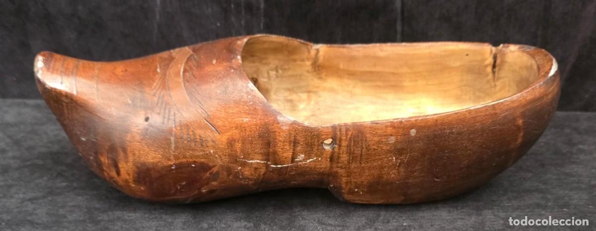 Vintage: Antiguo Zueco de Madera Tallado a Mano 30x10 cm Artesan&iacute;a Tradicional Vintage