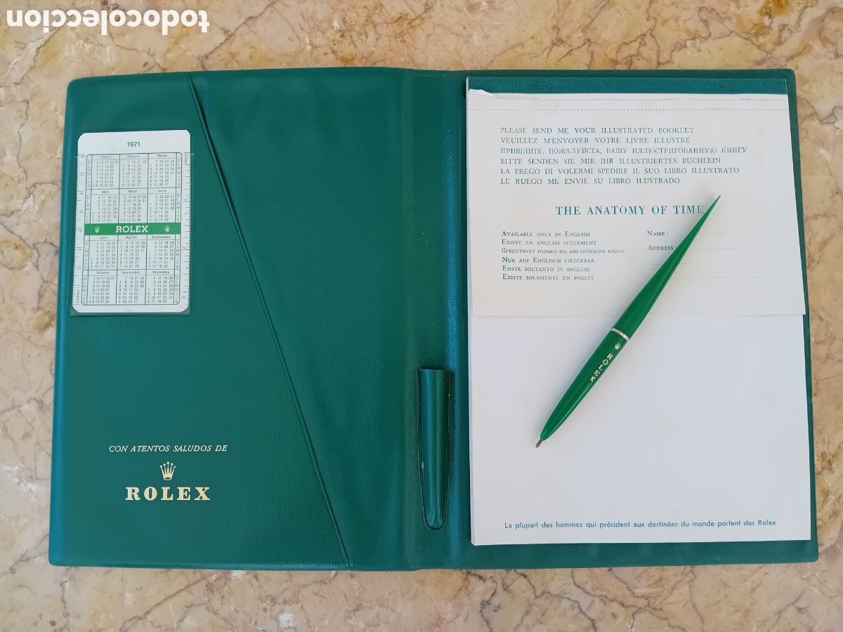 Vintage: Carpeta y bol&iacute;grafo Rolex a&ntilde;o 1971