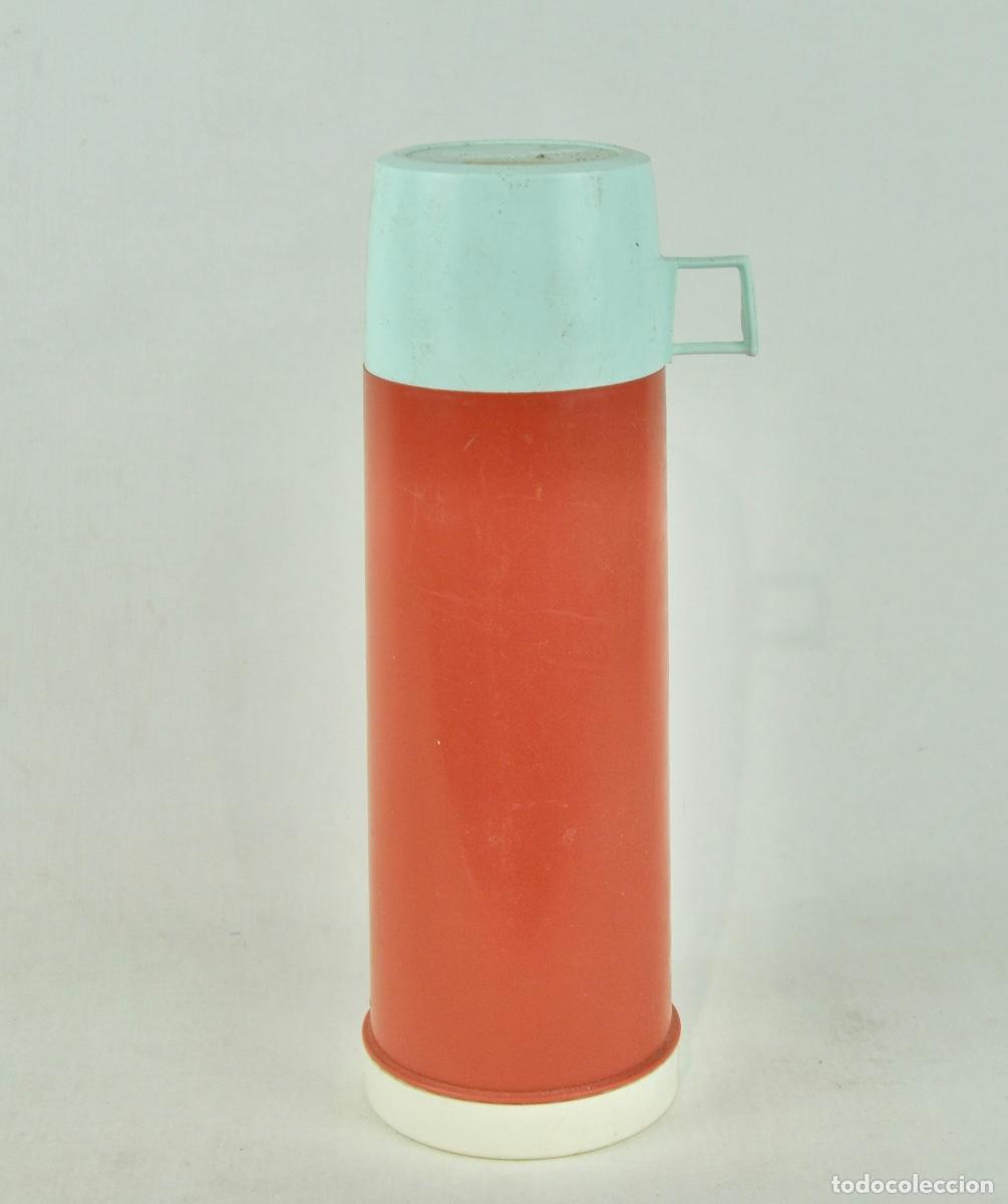 Vintage: Termo pl&aacute;stico rojo y blanco