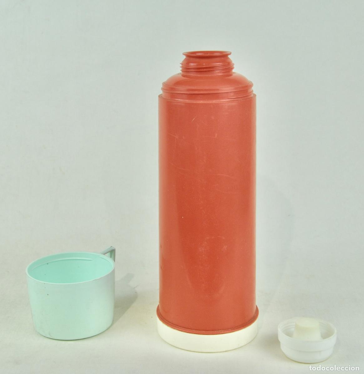 Vintage: Termo pl&aacute;stico rojo y blanco - Foto 3