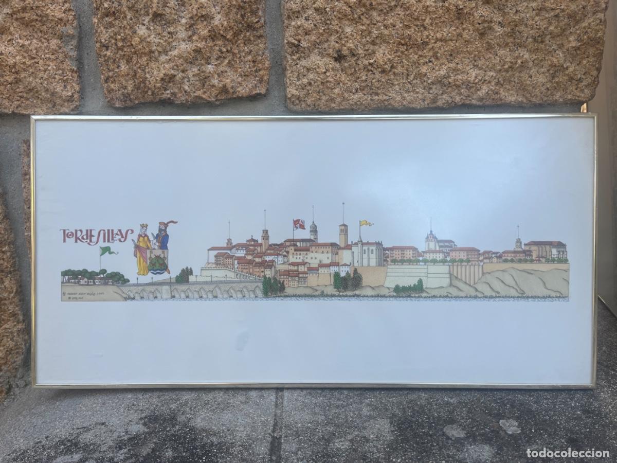 Vintage: L&aacute;mina enmarcada TORDESILLAS Chencho Pardo Vald&eacute;s 1999. Con cristal