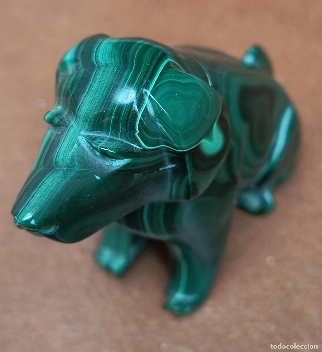 Vintage: FIGURA DE PERRO DE MALAQUITA - Foto 3