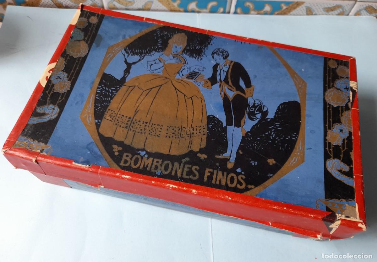 Vintage: Antigua Caja cart&oacute;n Bombones Finos VIUDA DE CASIMIRO DIEZ LEON