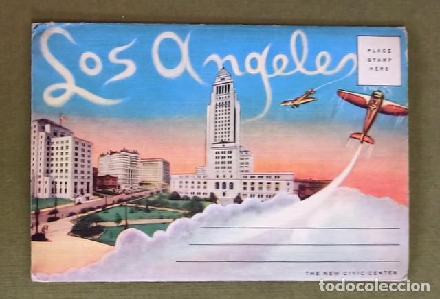 Vintage: Vintage Linen - Librillo postal desplegable con 12 vistas de Los &Aacute;ngeles (California)