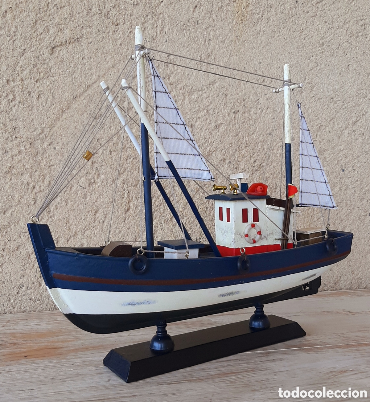 Vintage: Barco de pesca madera, grande - Foto 2