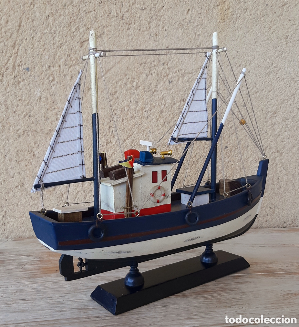 Vintage: Barco de pesca madera, grande - Foto 3