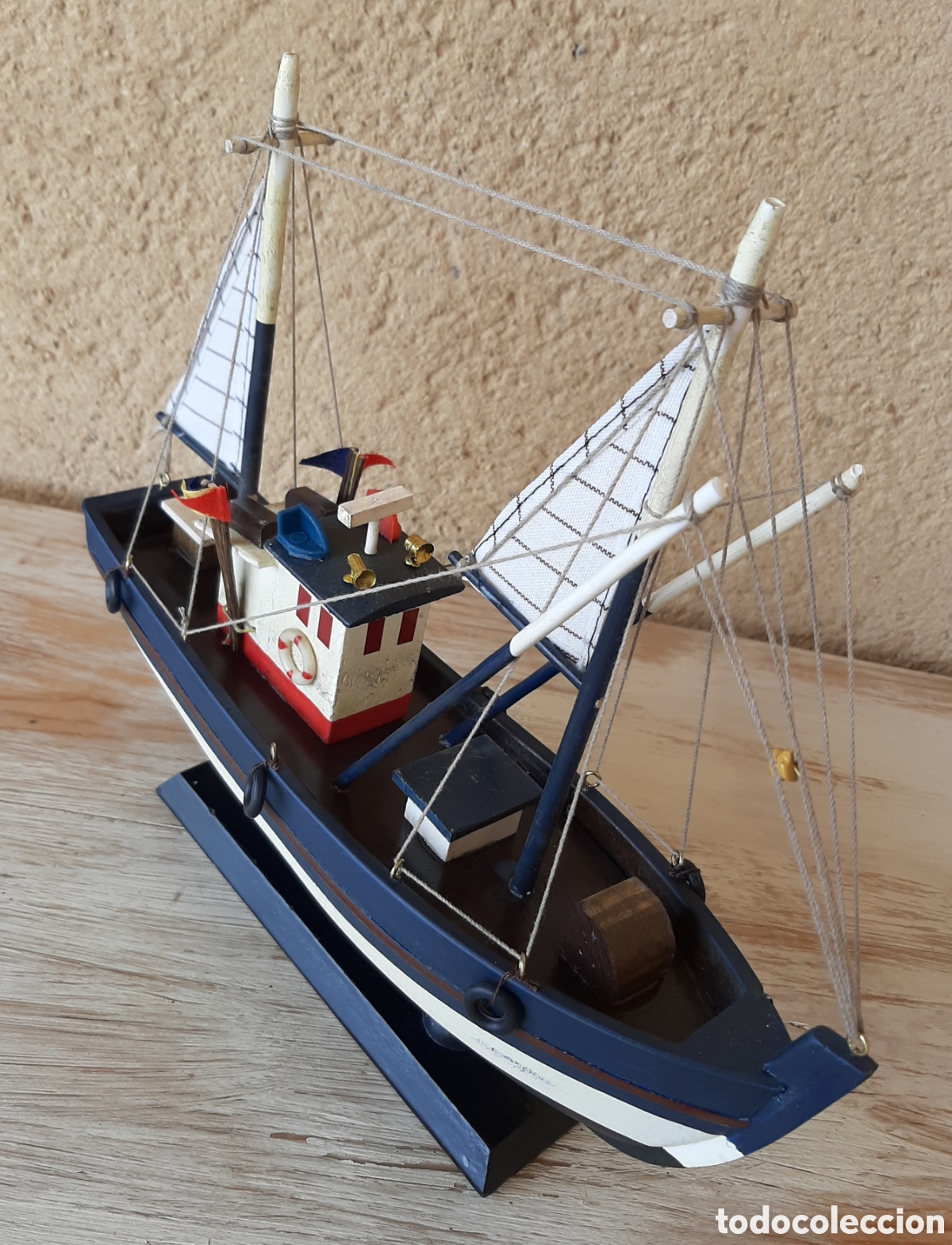 Vintage: Barco de pesca madera, grande - Foto 4