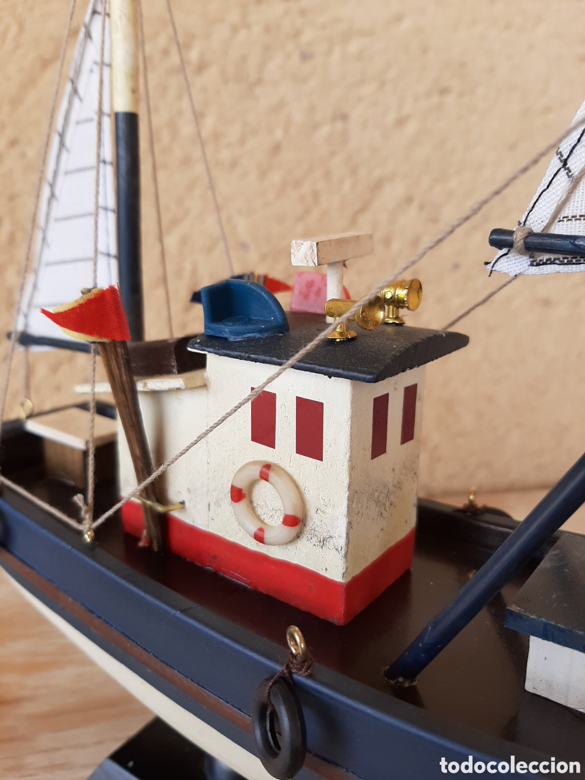 Vintage: Barco de pesca madera, grande - Foto 5