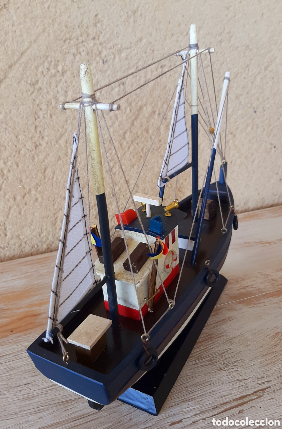 Vintage: Barco de pesca madera, grande - Foto 6