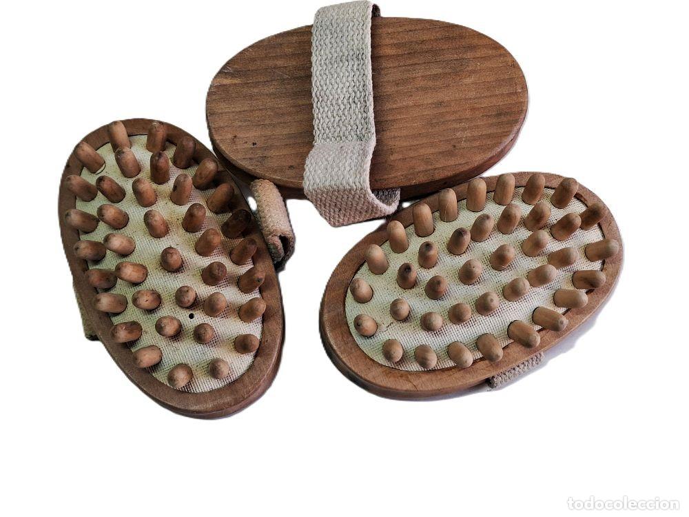 Vintage: CEPILLOS DE MASAJE DE MADERA - Foto 1