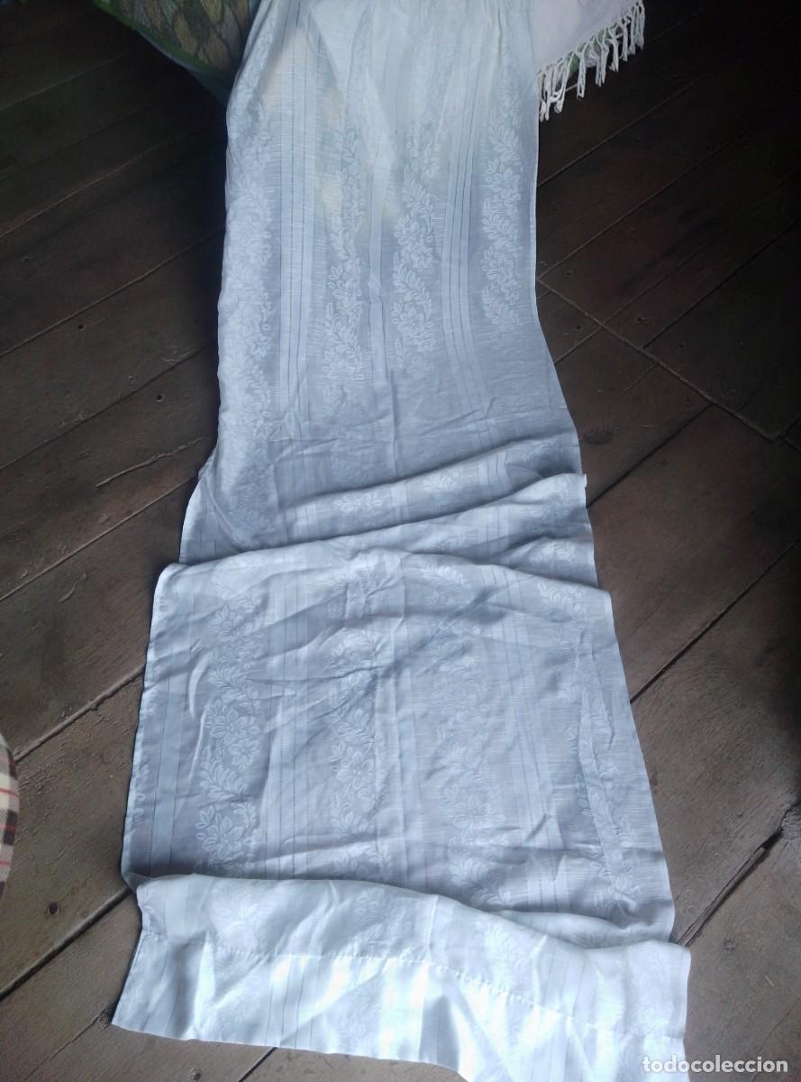 Vintage: Visillo vintage floreado largo y estrecho, cortina para puerta de cristal. Medidas: 34 x 245 cm