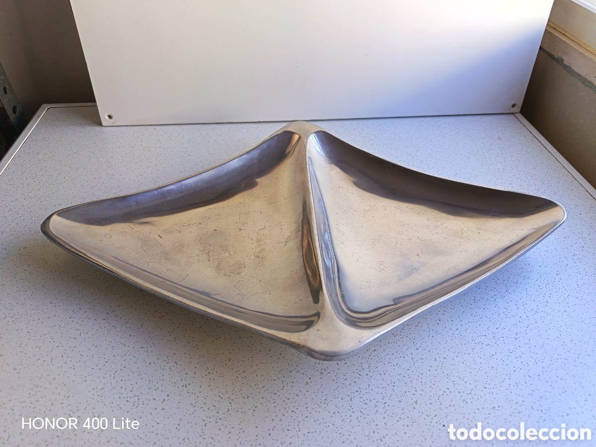 Vintage: Bandeja plateada dividida estilo Mid Century Modermy