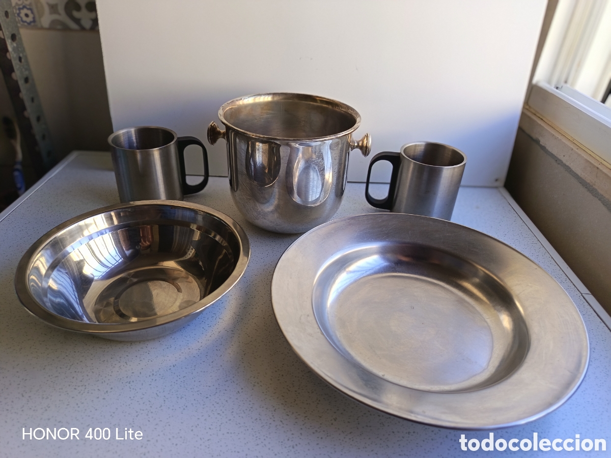 Vintage: Conjunto de utensilios de cocina de acero inox y metal