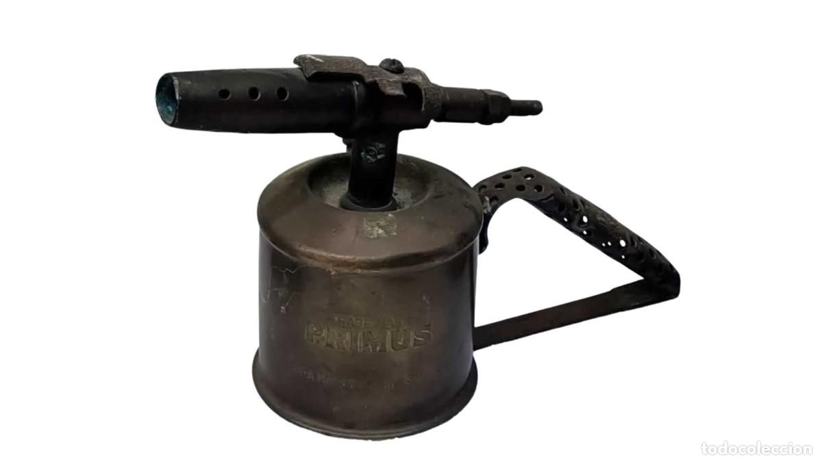 Vintage: SOPLETE ANTIGUO DE QUEROSENO A PRESION - MARCA PRIMUS - LATON - SUECIA - A&Ntilde;OS 1920/1950 - MUY RARO