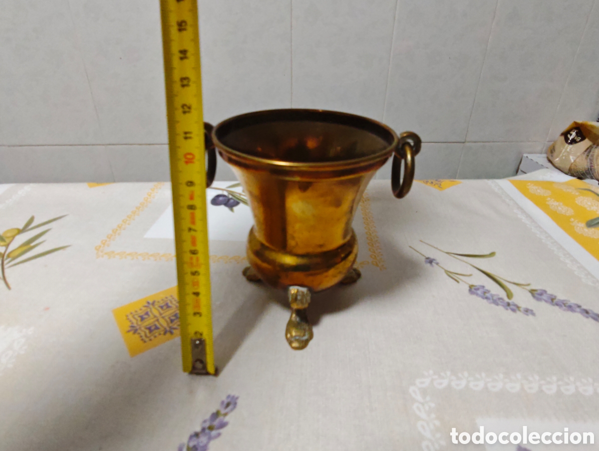 Vintage: Champanera o macetero en bronce o lat&oacute;n - Foto 7