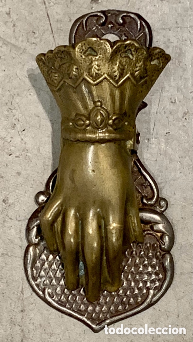 Vintage: Mano de F&aacute;tima. Pinza. Lat&oacute;n.