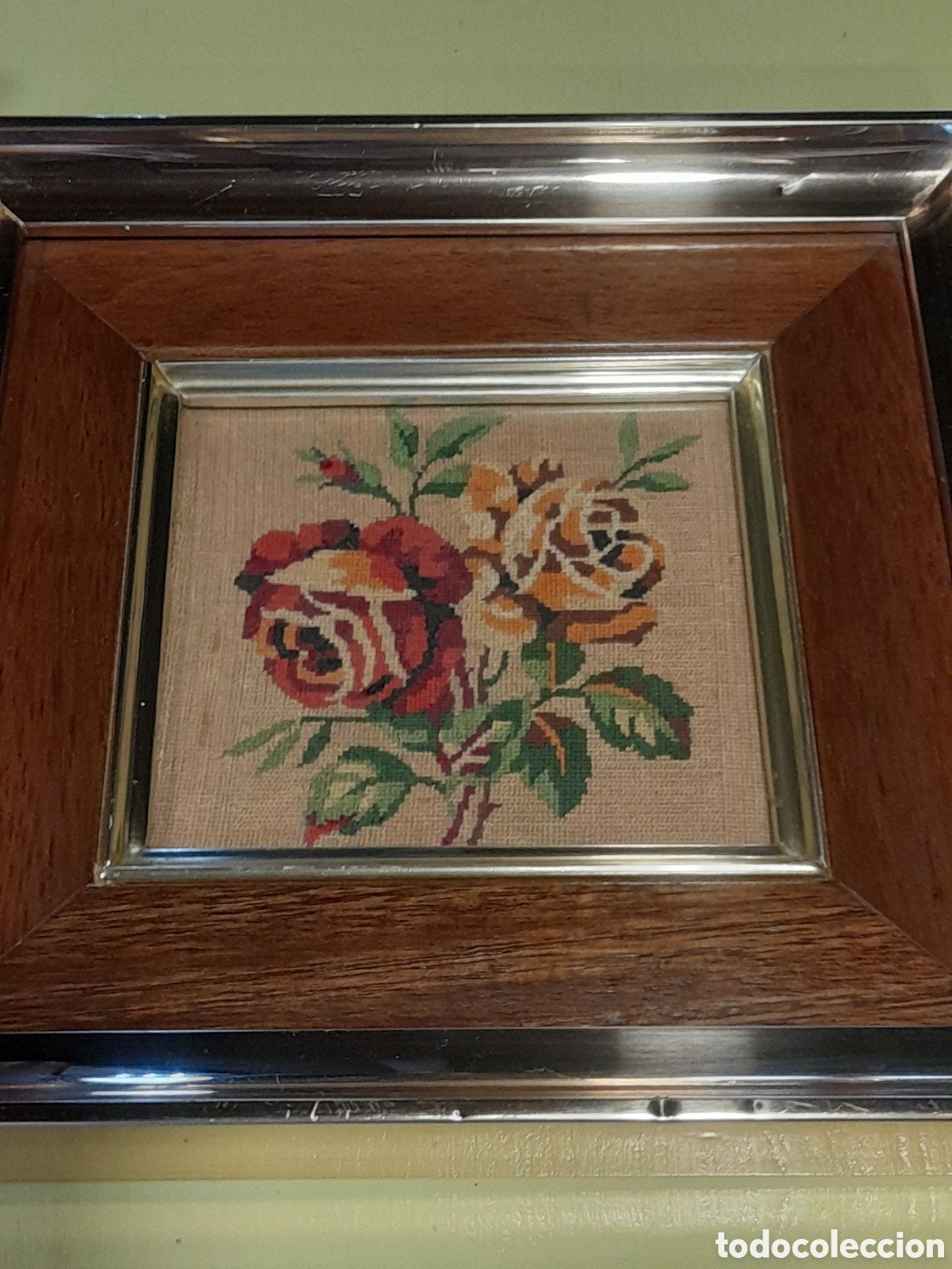 Vintage: Cuadro de petit point