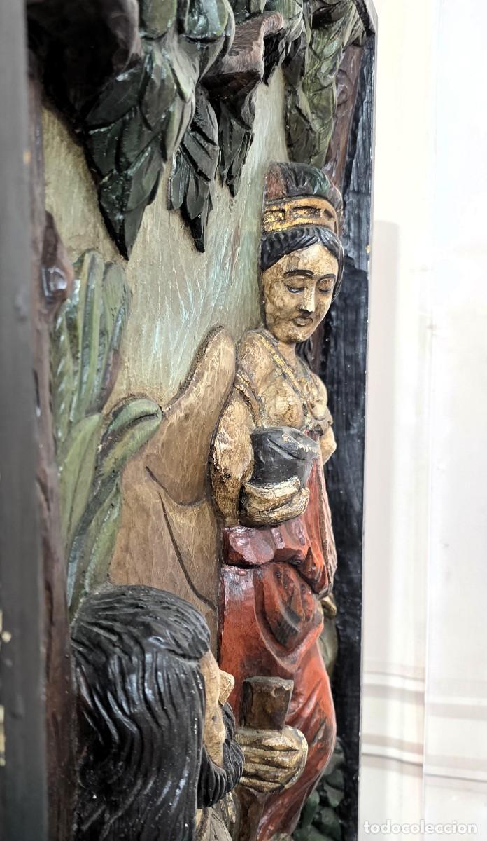 Vintage: Panel Relieve Tallado Policromado - Foto 5