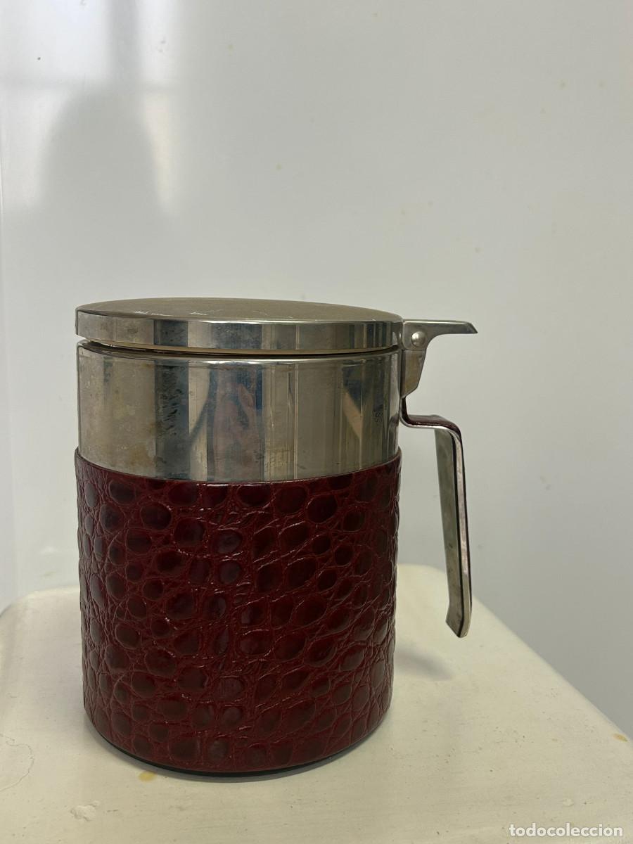 Vintage: Cubitera de hielo forrada en piel