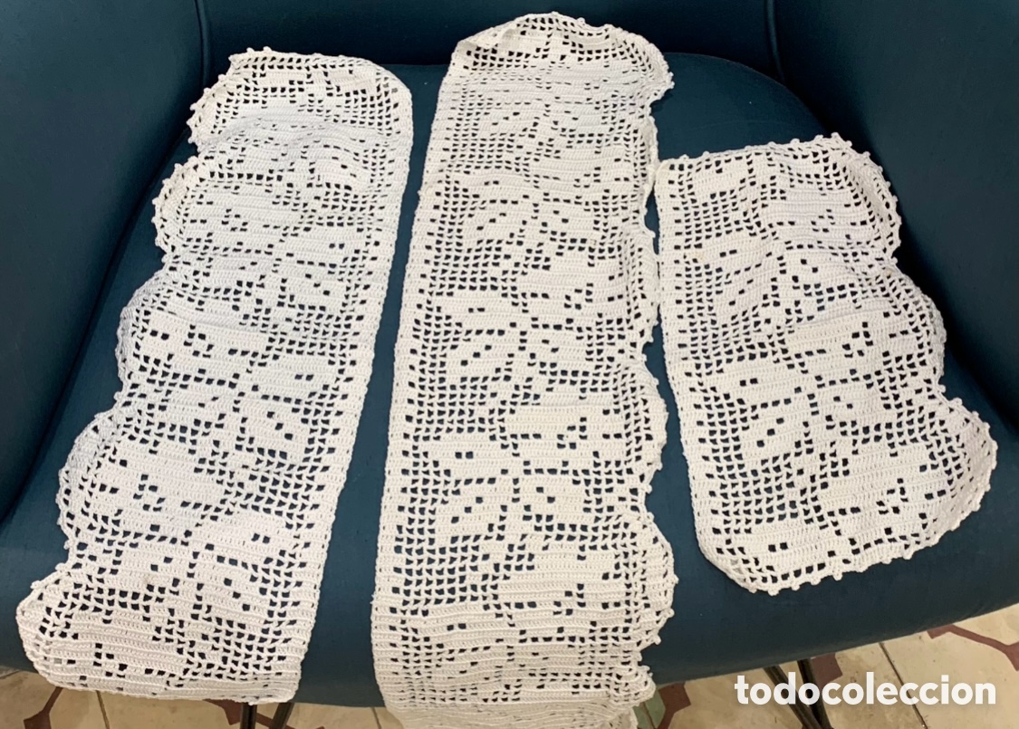 Vintage: Puntillas de Ganchillo para toallas. Hechas a mano. A&ntilde;os 70.