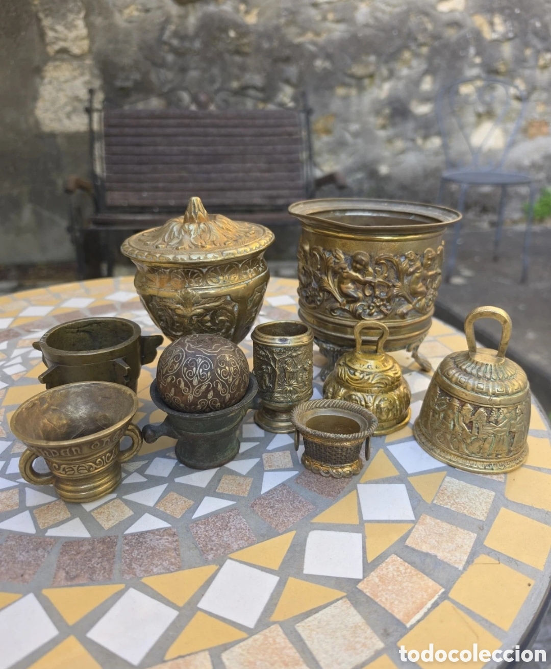 Vintage: Gran lote de bronce y lat&oacute;n