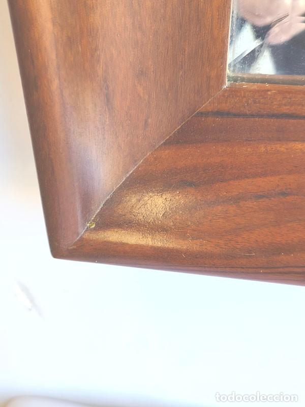 Vintage: ESPEJO ANTIGUO DE MADERA CON LUNA BISELADA DE 3,5 CM - Foto 4